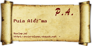 Puia Alóma névjegykártya